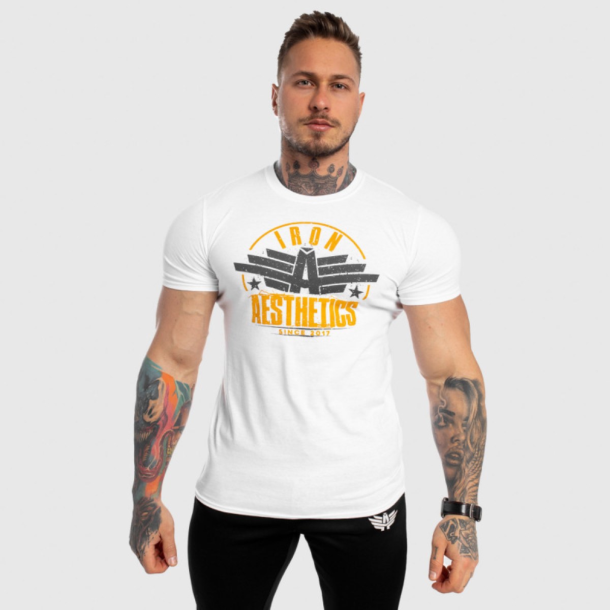 Pánske fitness tričko Iron Aesthetics Force, biele · záber 2