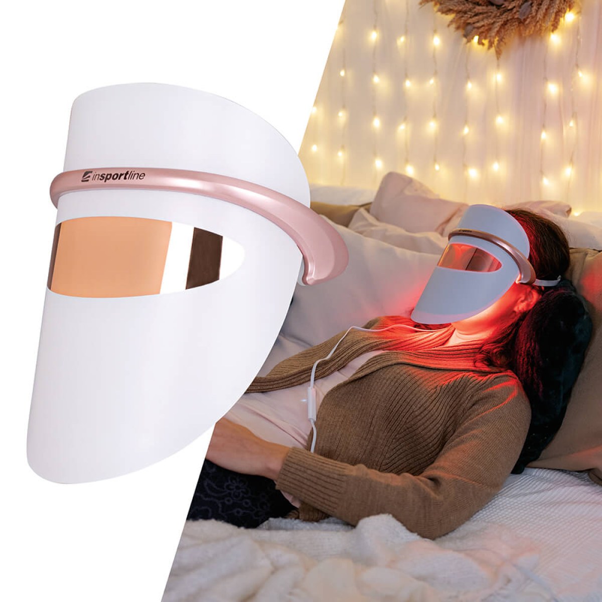 Ošetrujúca LED maska na tvár inSPORTline Esgrima, USB · záber 1