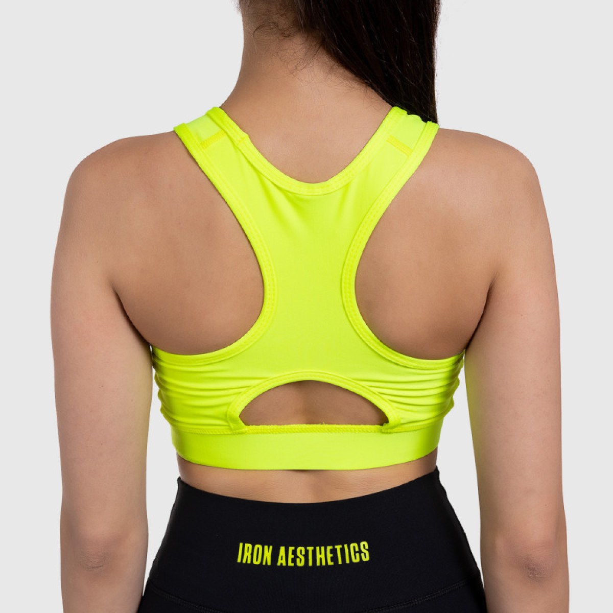 Dámska športová podprsenka - Iron Aesthetics, NEON YELLOW · záber 2