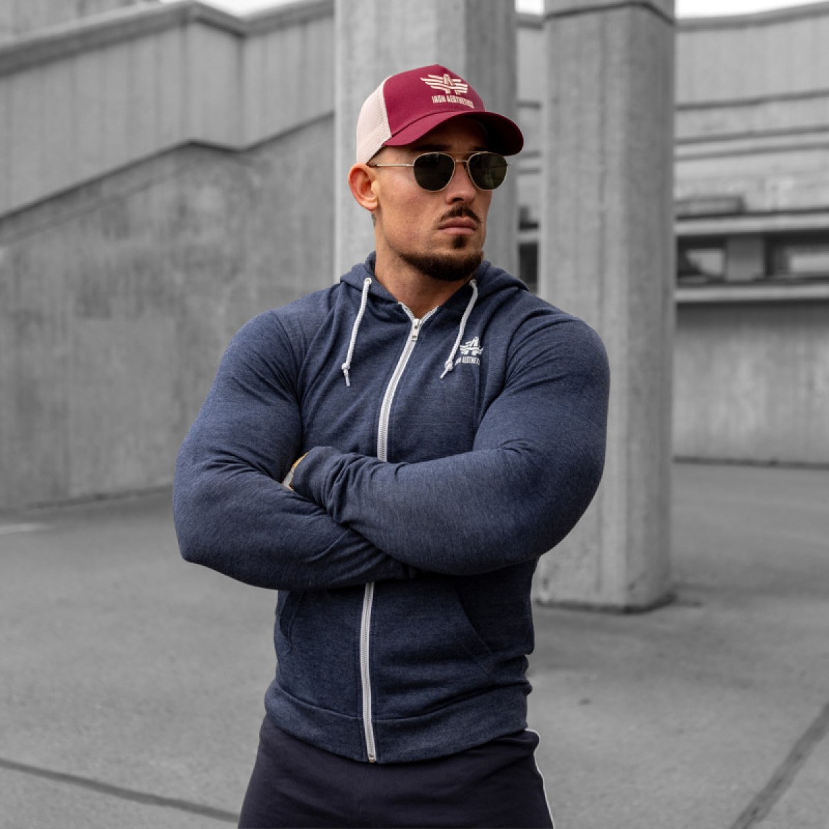 Pánska šiltovka Iron Aesthetics Boost, burgundy/stone · záber 1