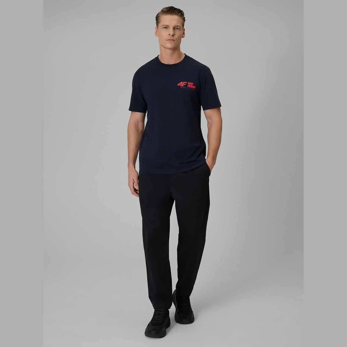 T-shirt regular hladký pánsky - tmavomodrý · záber 6