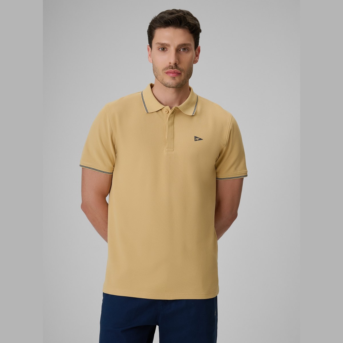 Polokošeľa regular pánska - béžová · záber 1
