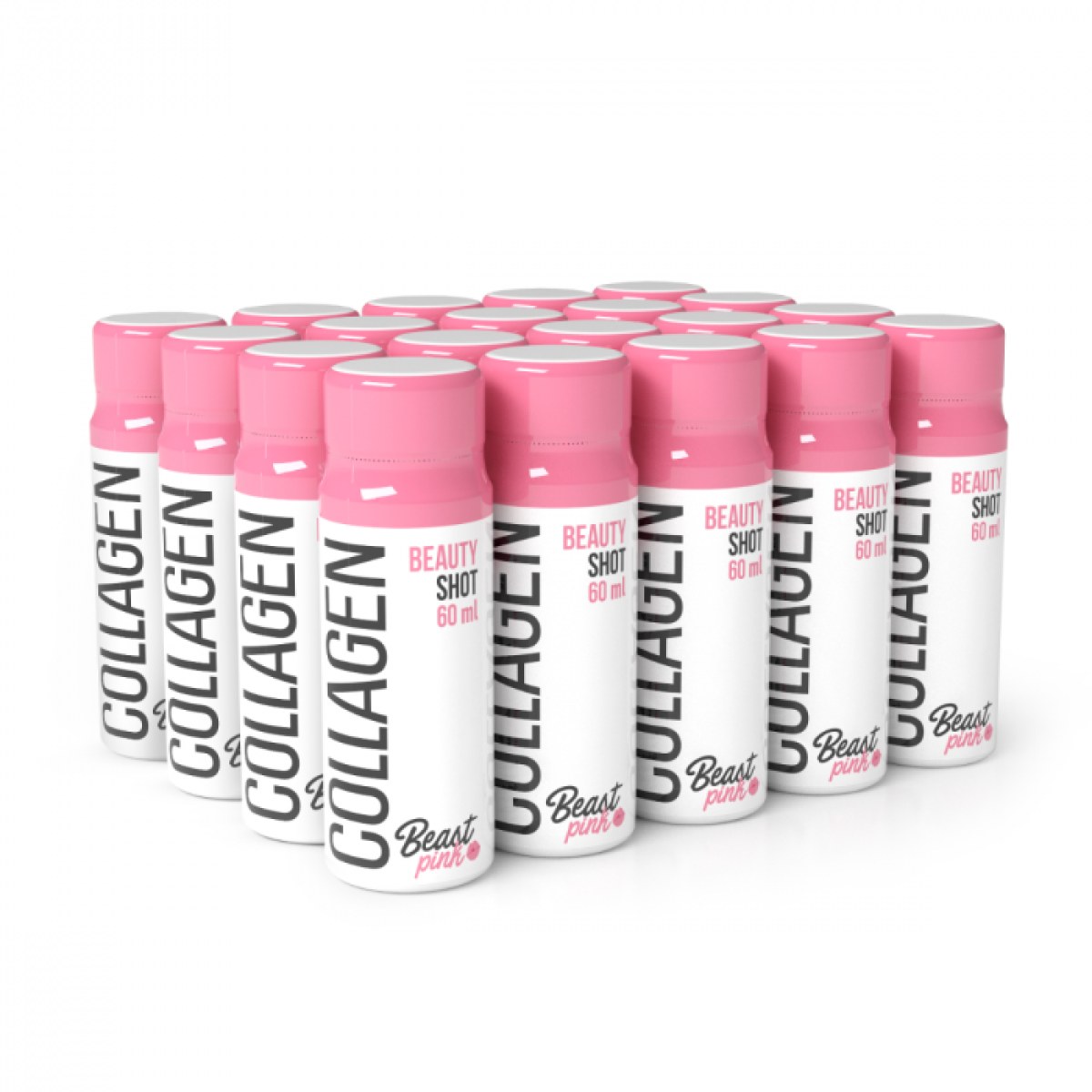 BeastPink Collagen Beauty Shot lesné ovocie - Príchuť: Lesné ovocie | Hmotnosť: 1,2 kg | Objem: 20 x 60 ml | Balenie: 20 · záber 1