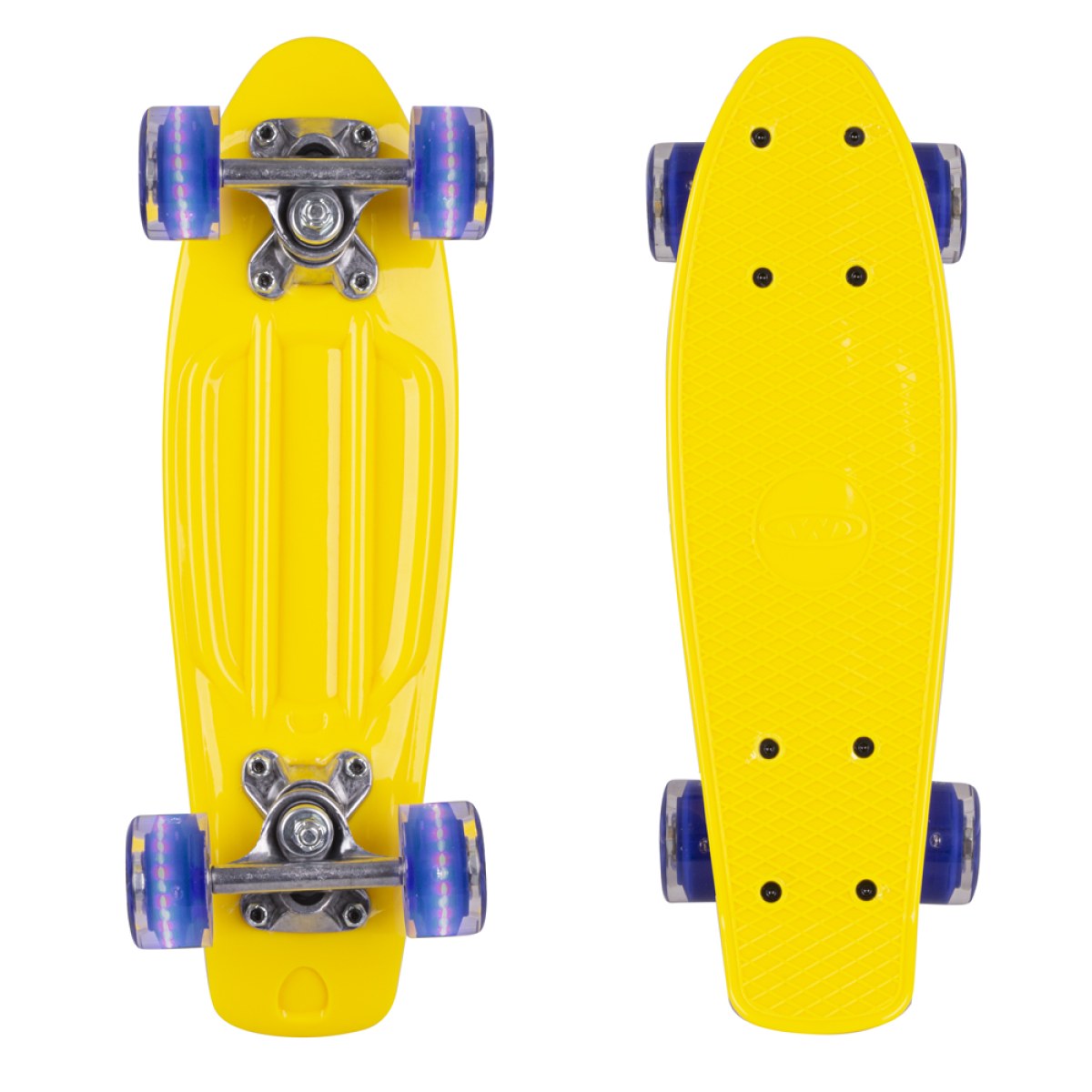 Mini pennyboard WORKER Pico 17" so svietiacimi kolieskami - Farba: Žltá, Modrá · záber 1