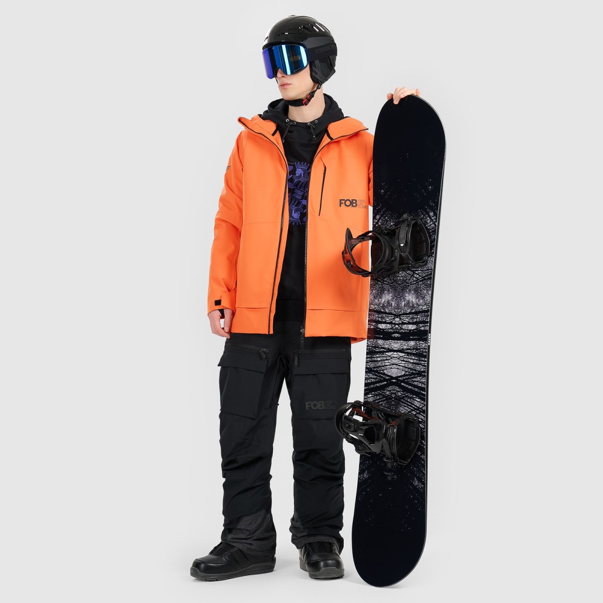 Snowboardová bunda membrána 15000 pánska - oranžová · záber 1