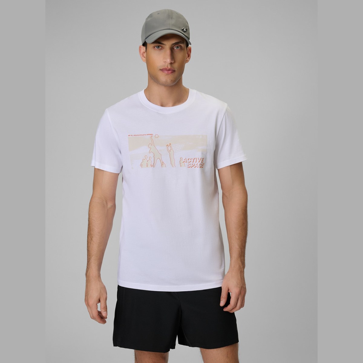 T-shirt regular s potlačou pánsky - biely · záber 5