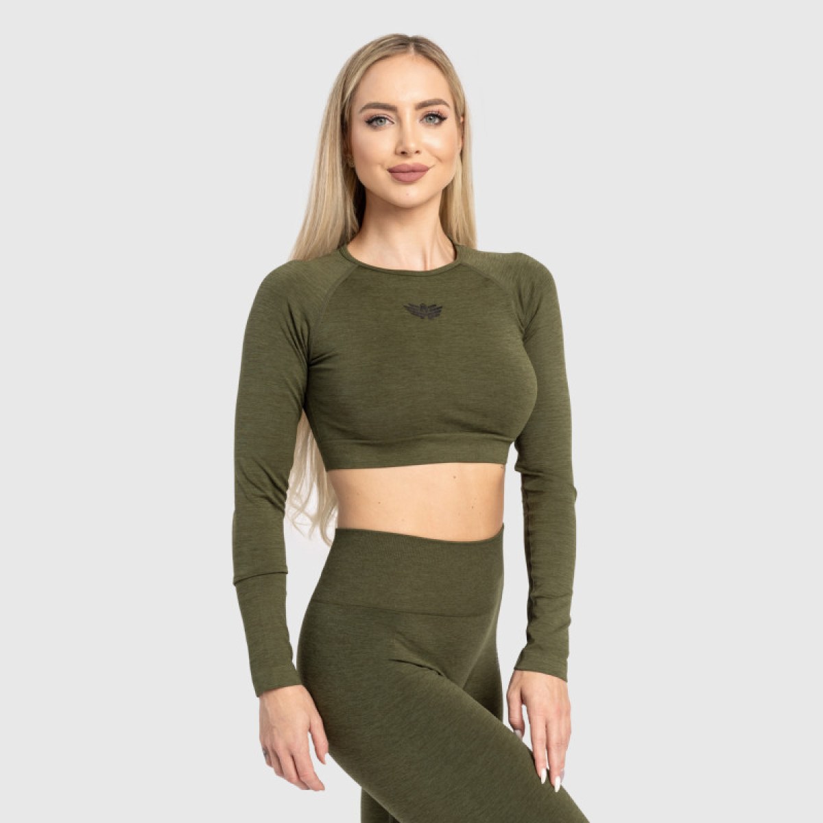 Dámsky športový crop top Iron Aesthetics Solid, zelený · záber 3