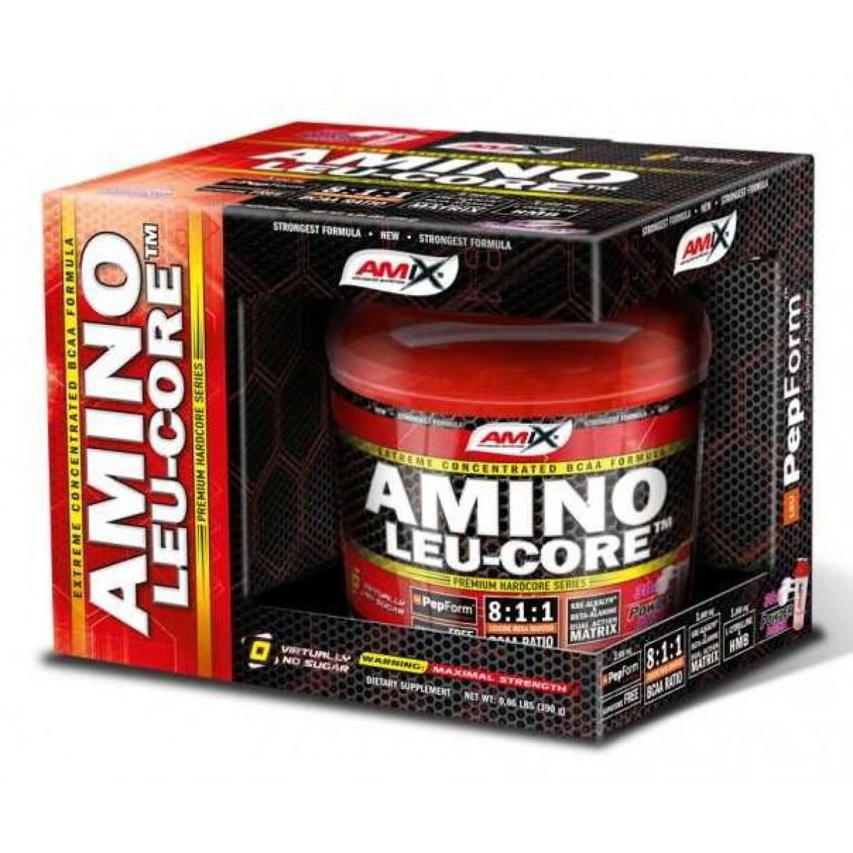 Amino LEU-CORE 8:1:1 - Amix 390 g Fruit Punch · záber 1