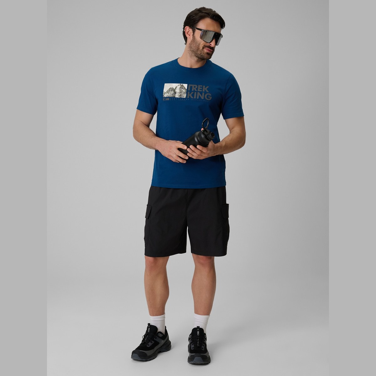T-shirt regular s potlačou pánsky - tyrkysový · záber 8