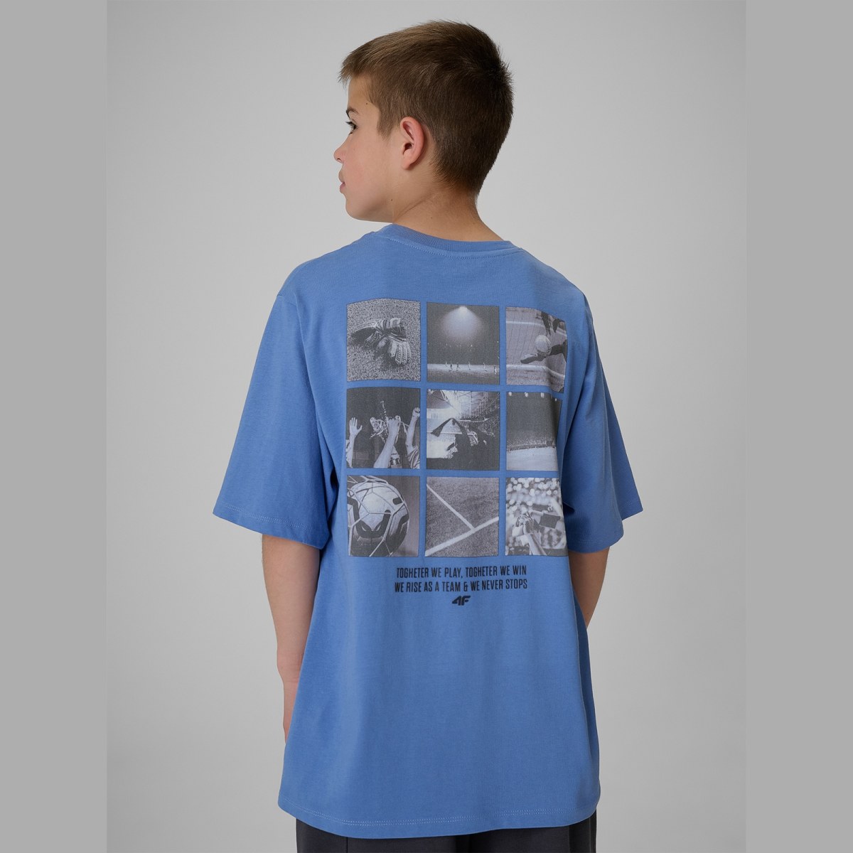 T-shirt loose s potlačou chlapčenský - denim · záber 2