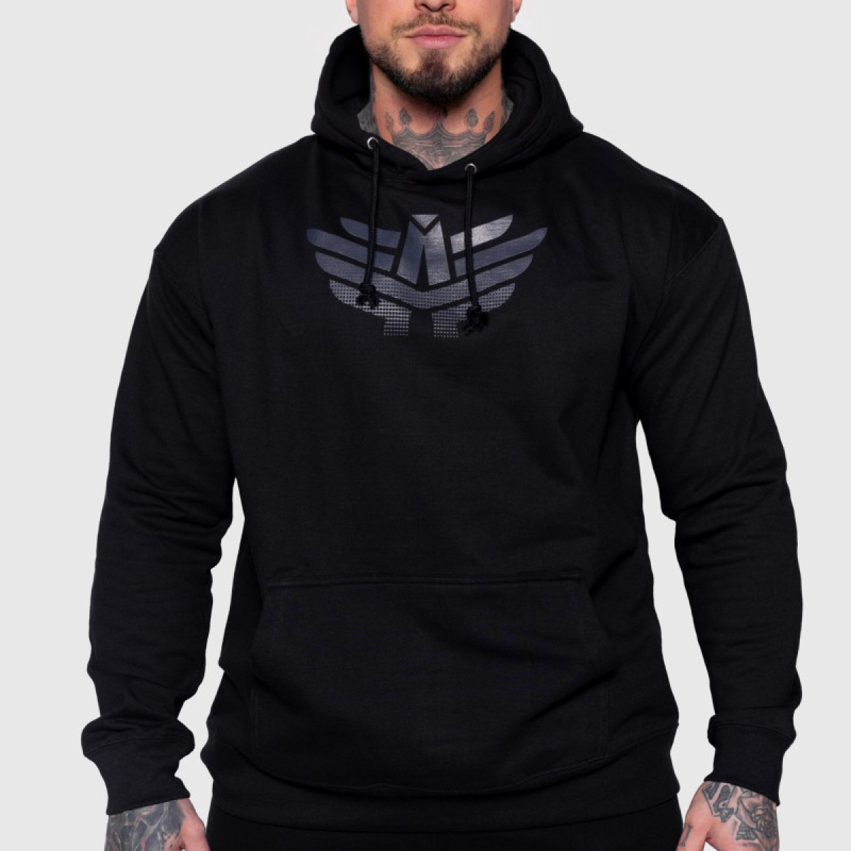 Pánska mikina s kapucňou Iron Aesthetics Apex, čierna · záber 1