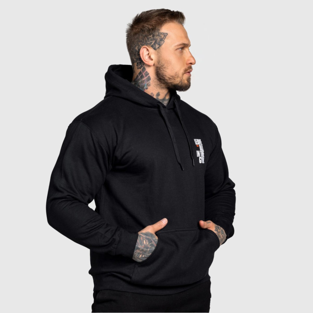 Pánska fitness mikina Iron Aesthetics Motive, čierna · záber 4