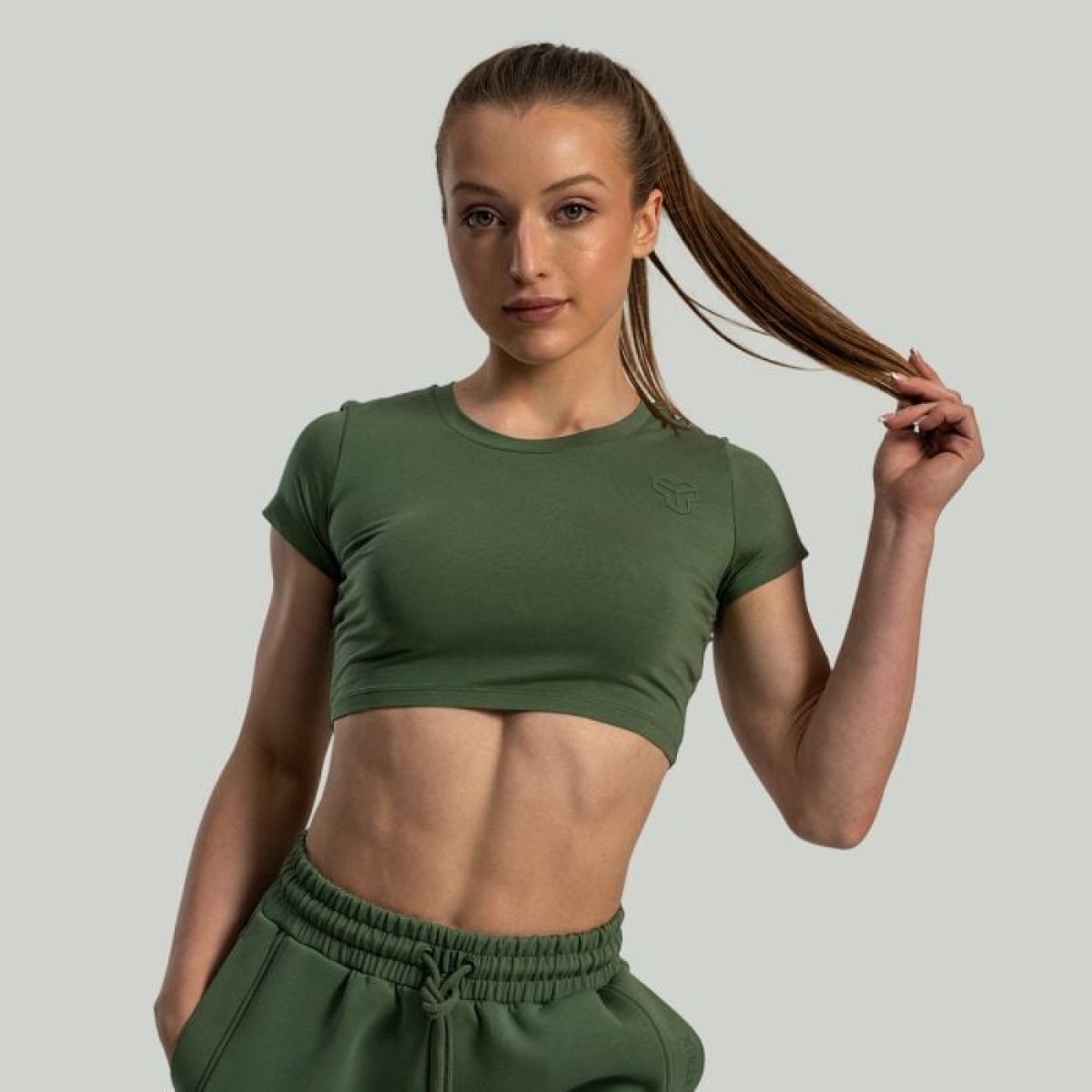 STRIX Dámske tričko Essential CropTop Cedar Green SS · záber 1
