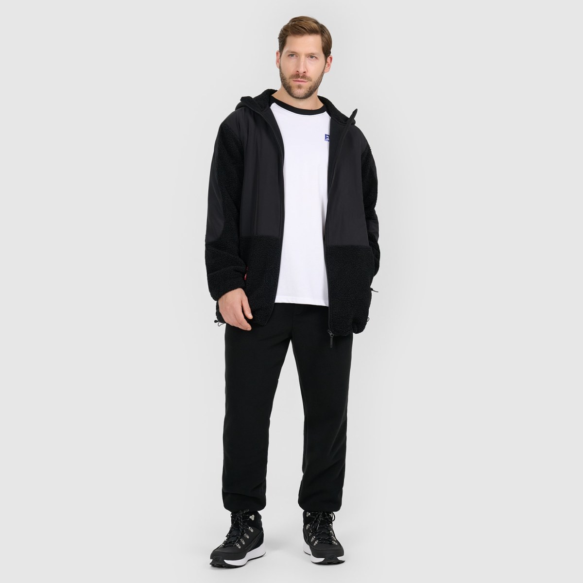 Polar sherpa loose s kapucňou pánsky - čierny · záber 2
