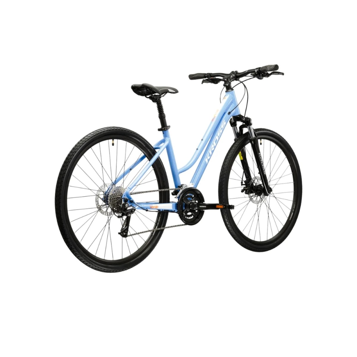 Kross Evado 3.0 28" - model 2025 modrá / biela / lesk - L (19", 168-180 cm) · záber 3