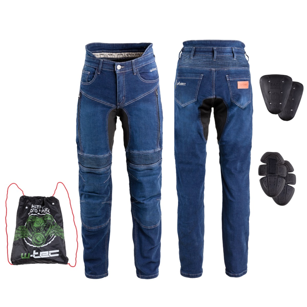 Pánske moto jeansy W-TEC Biterillo - Veľkosť: S | Farba: Modrá · záber 1