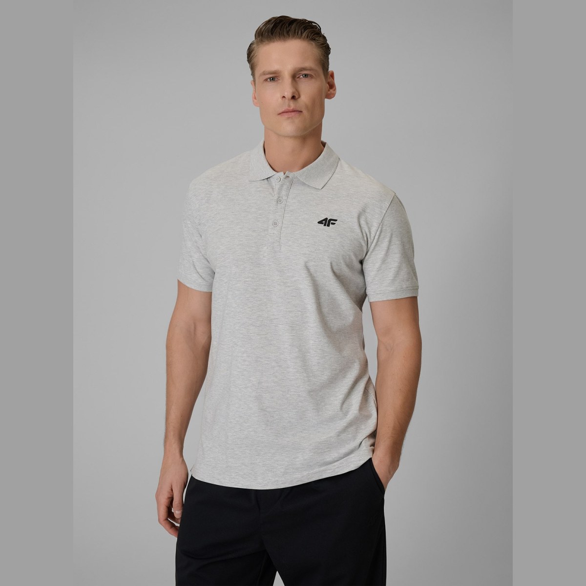 Pánske polo tričko regular - sivé · záber 1