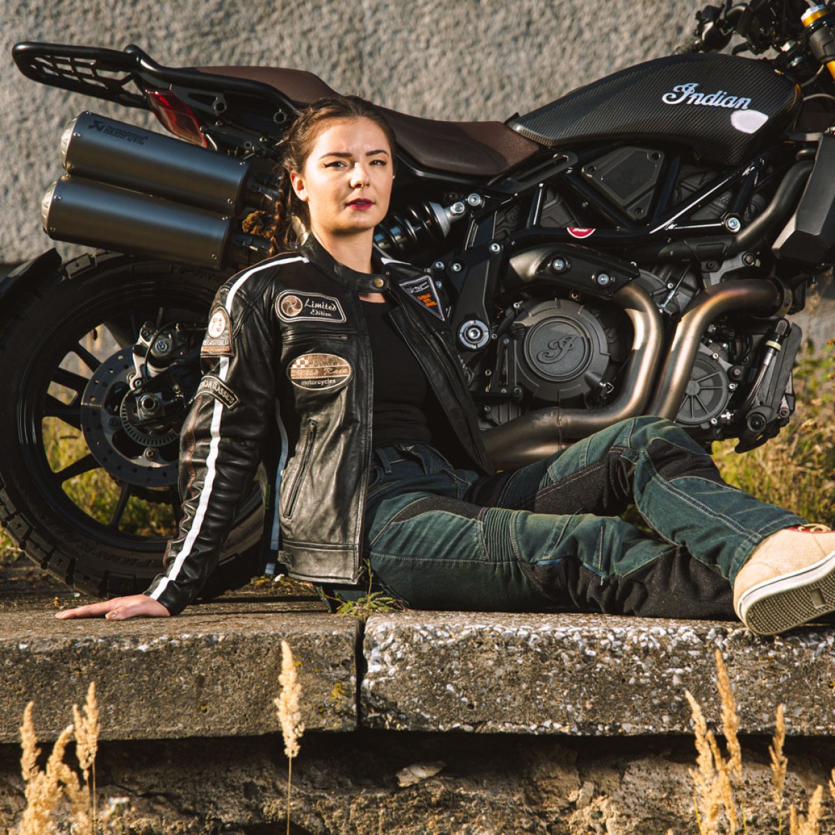 Dámske moto jeansy W-TEC Bolftyna - Veľkosť: S | Farba: Čierna · záber 5