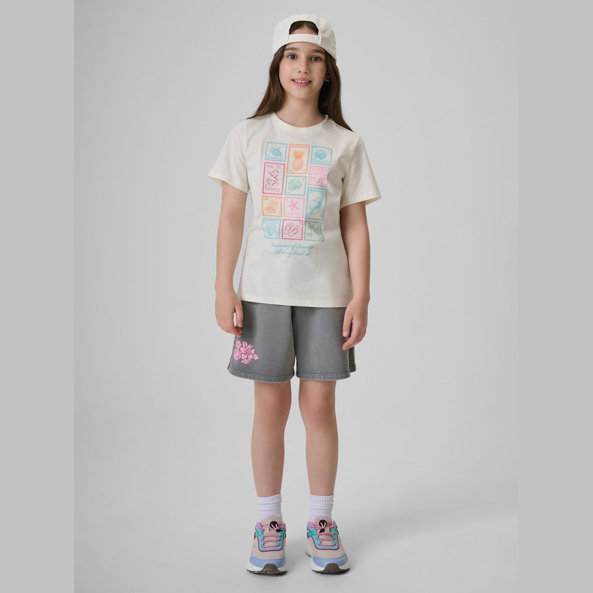 T-shirt regular s potlačou dievčenský - biely · záber 12