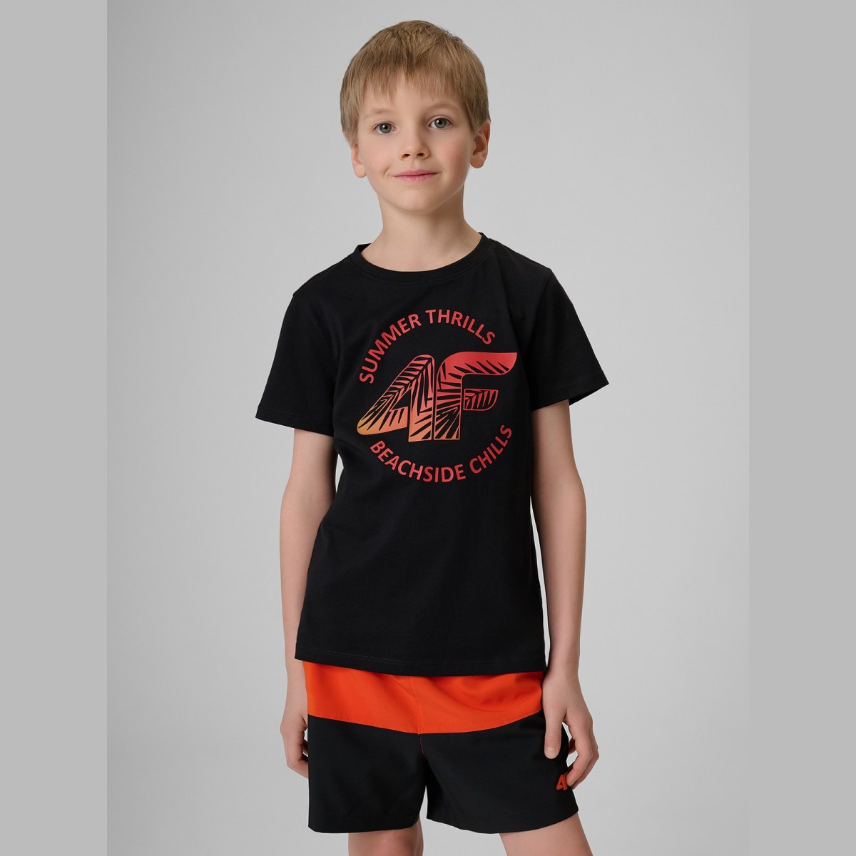 T-shirt loose s potlačou chlapčenský - čierny · záber 11