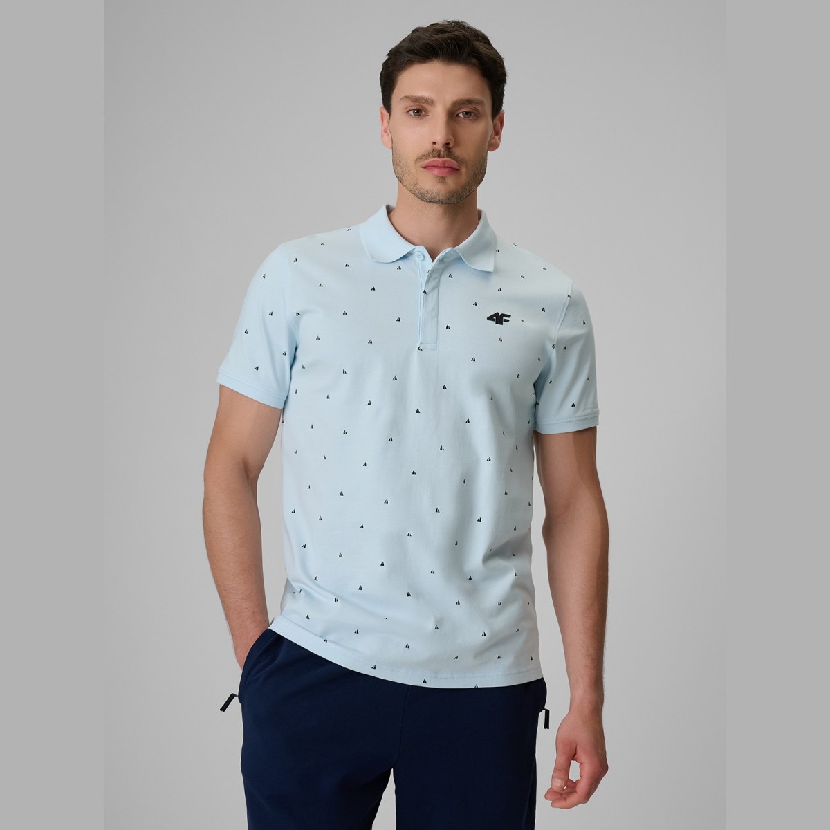 Polo tričko regular pánske - modré · záber 1