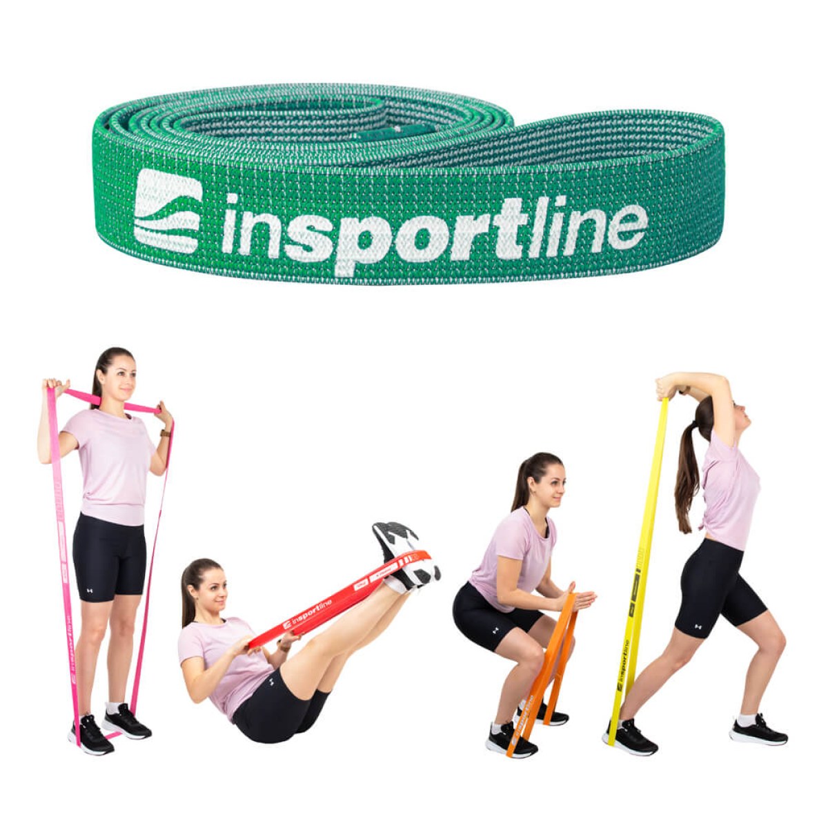 Posilňovacia guma inSPORTline Rand XX Strong 208x3,3 cm / 13 kg - Farba: Sivá · záber 2