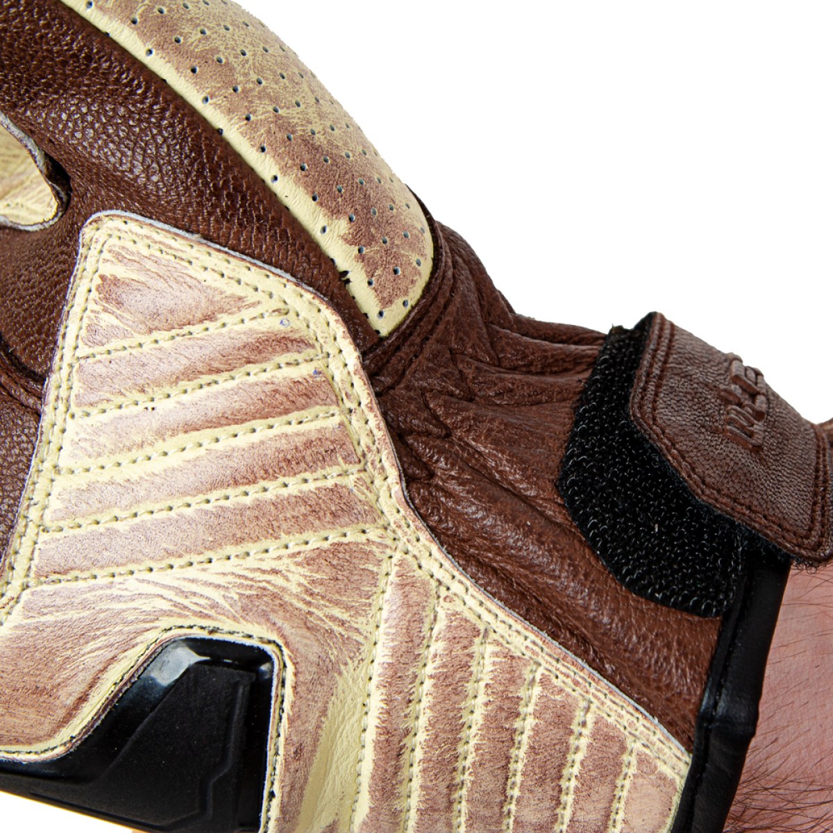 Kožené moto rukavice W-TEC Retro Gloves - Veľkosť: M · záber 5