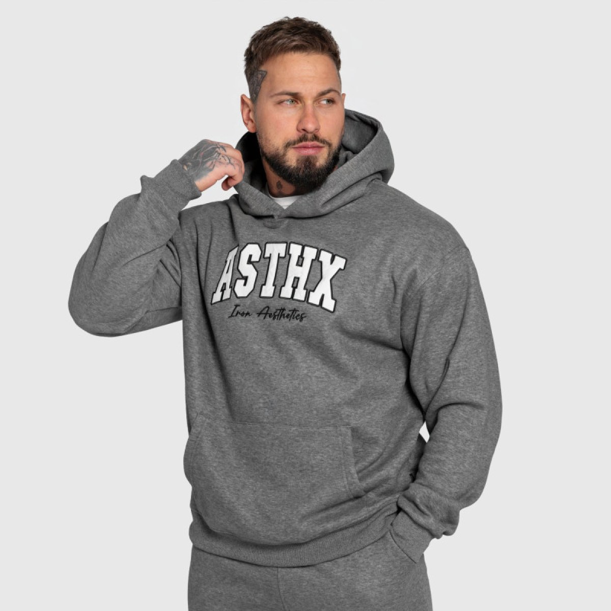 Oversized mikina Iron Aesthetics ASTHX, sivá · záber 2