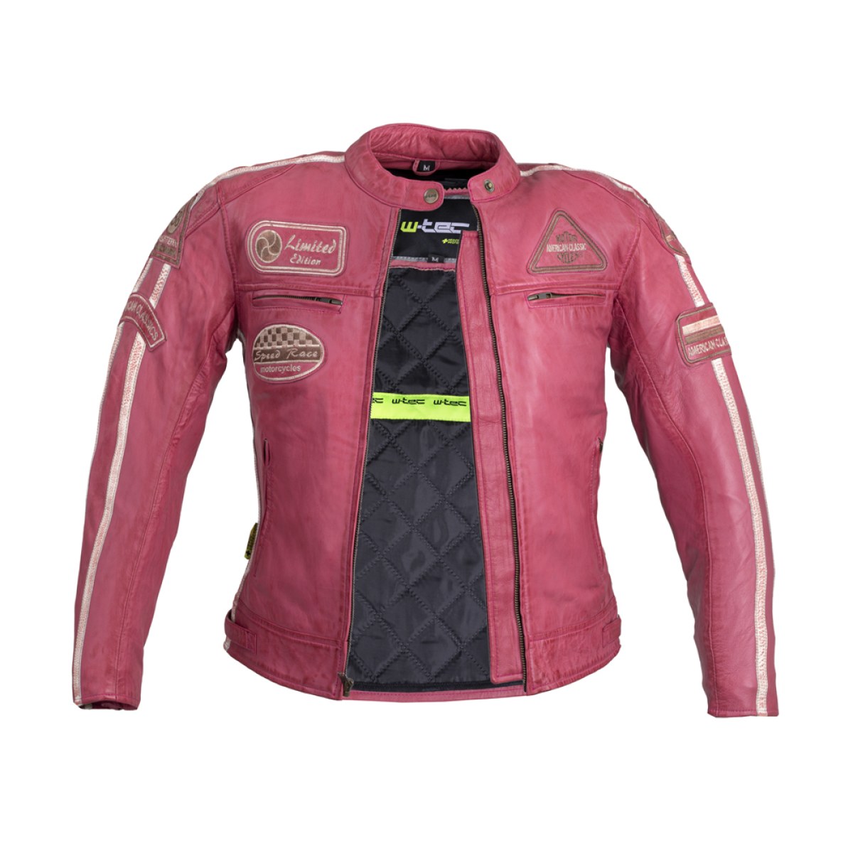 Dámska kožená moto bunda W-TEC Sheawen Lady Pink - Veľkosť: L | Farba: Ružová · záber 2