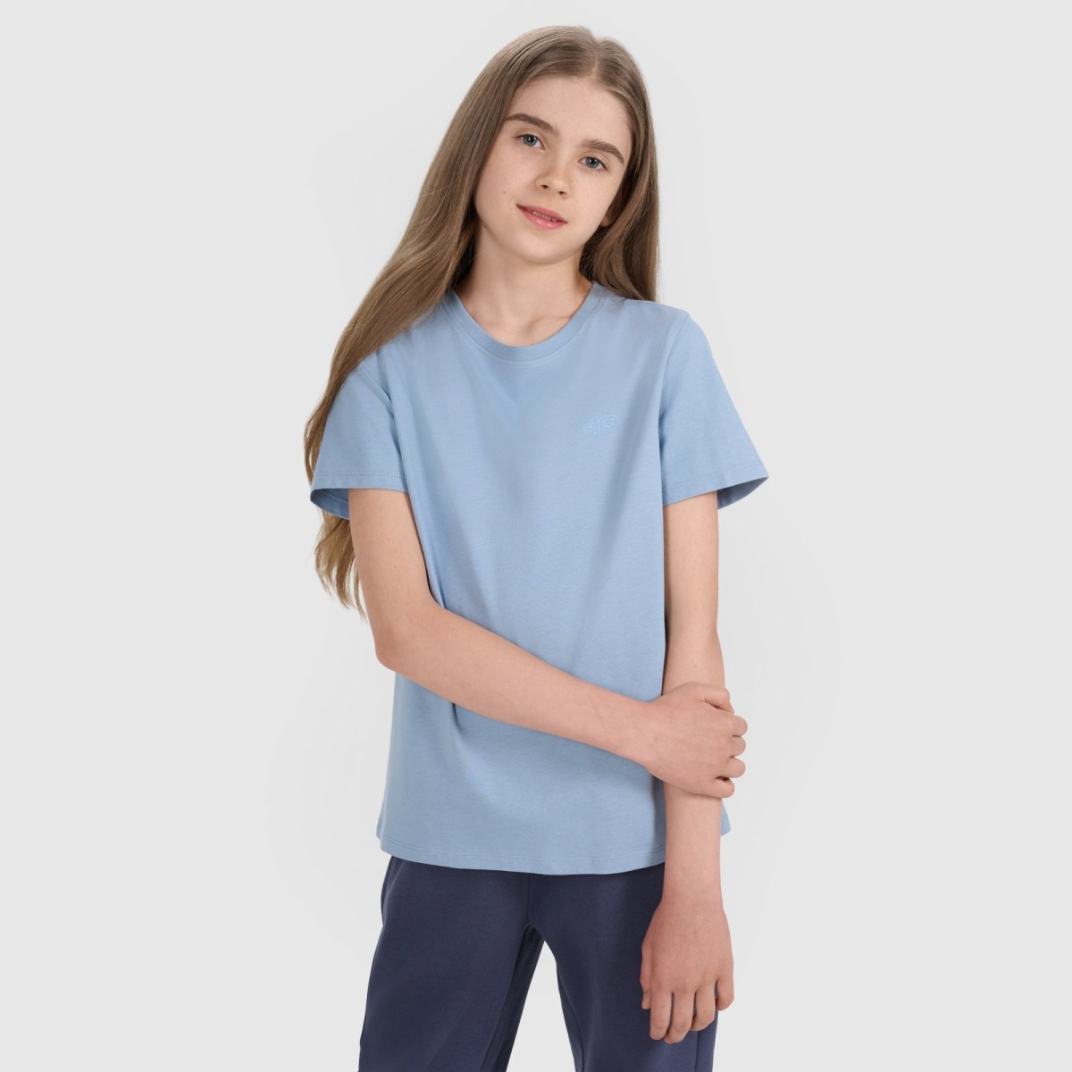 T-shirt regular hladký dievčenský - modrý · záber 1
