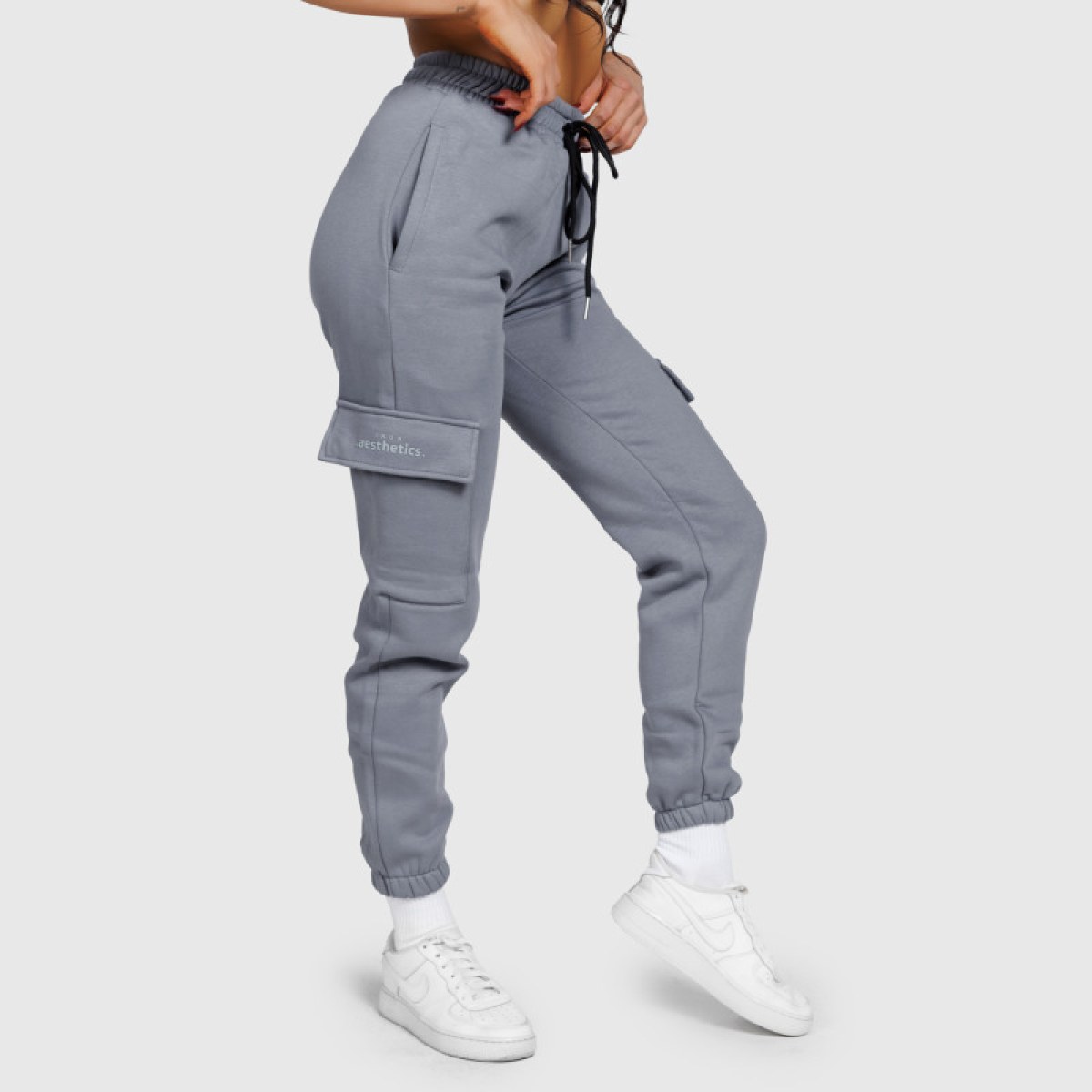 Dámske tepláky Iron Aesthetics Cargo, sivé · záber 1