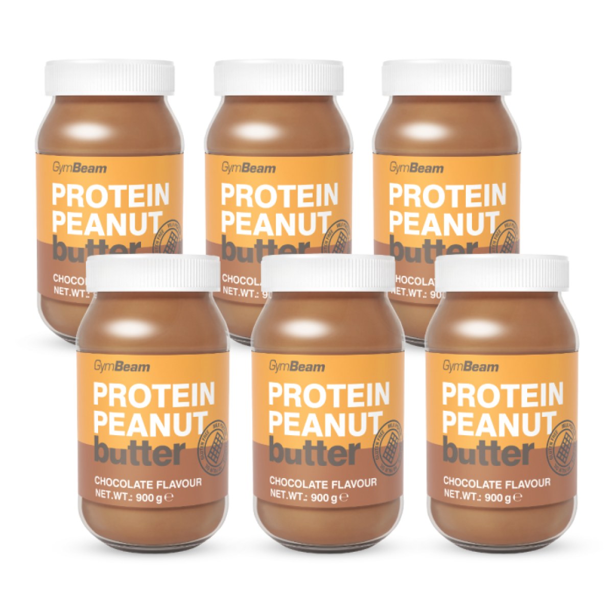 GymBeam Proteínové arašidové maslo čokoláda - Príchuť: Čokoláda | Hmotnosť: 5,4 kg | Balenie: 6 · záber 1