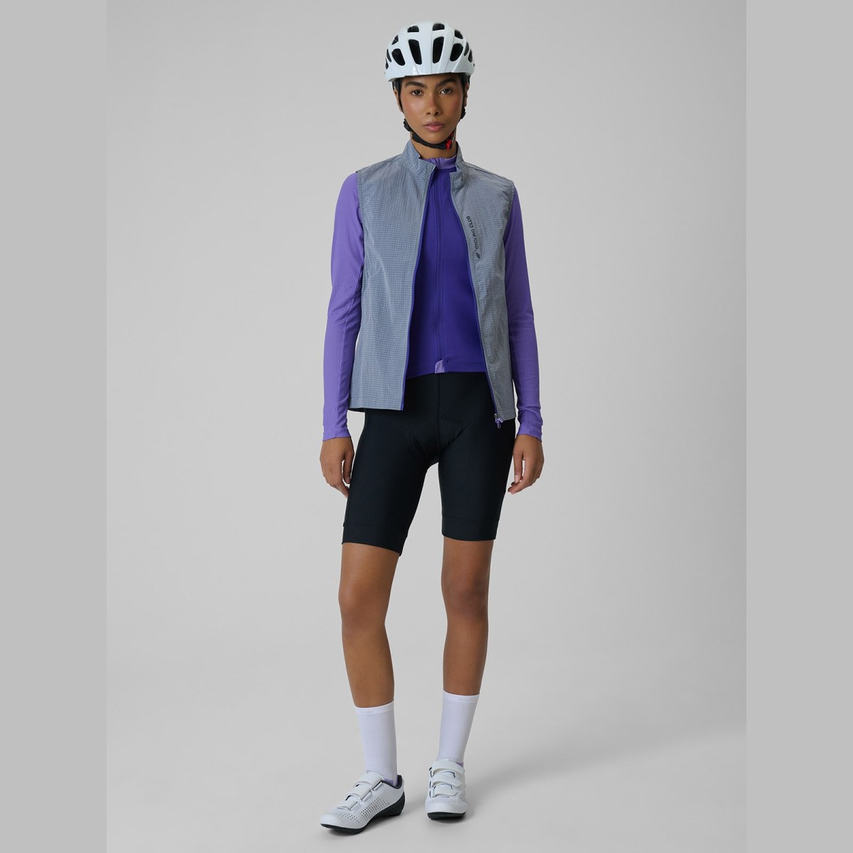 Dámska cyklistická vesta - sivá · záber 2