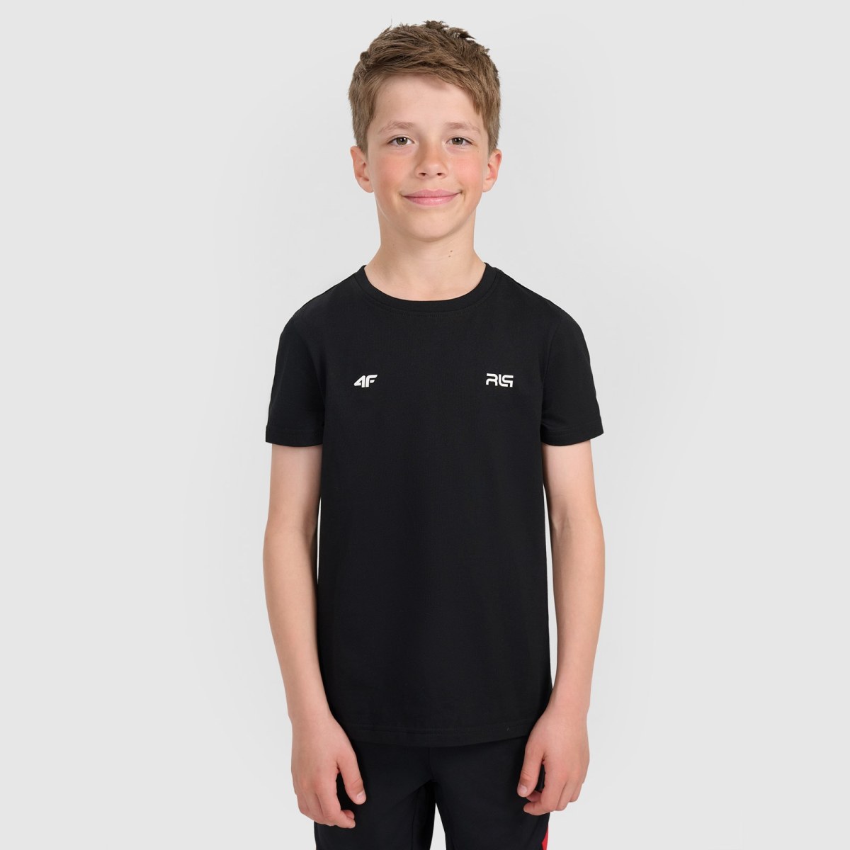 T-shirt regular s potlačou detský 4F JUNIOR x Robert Lewandowski - čierny · záber 2