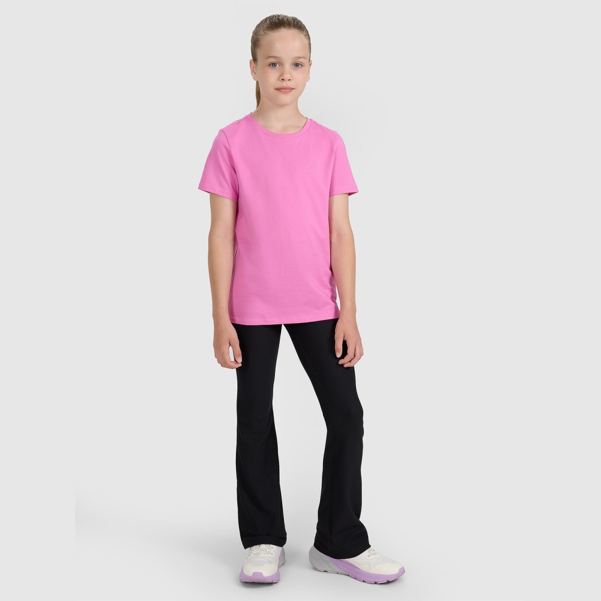 Oversize hladké tričko dievčenské - ružové · záber 4