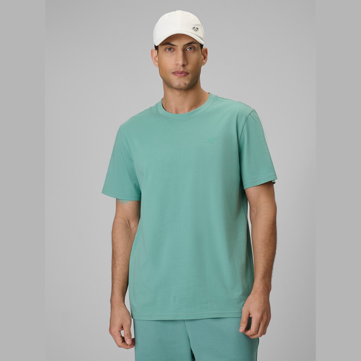 T-shirt regular jednofarebný pánsky - mätový · záber 1
