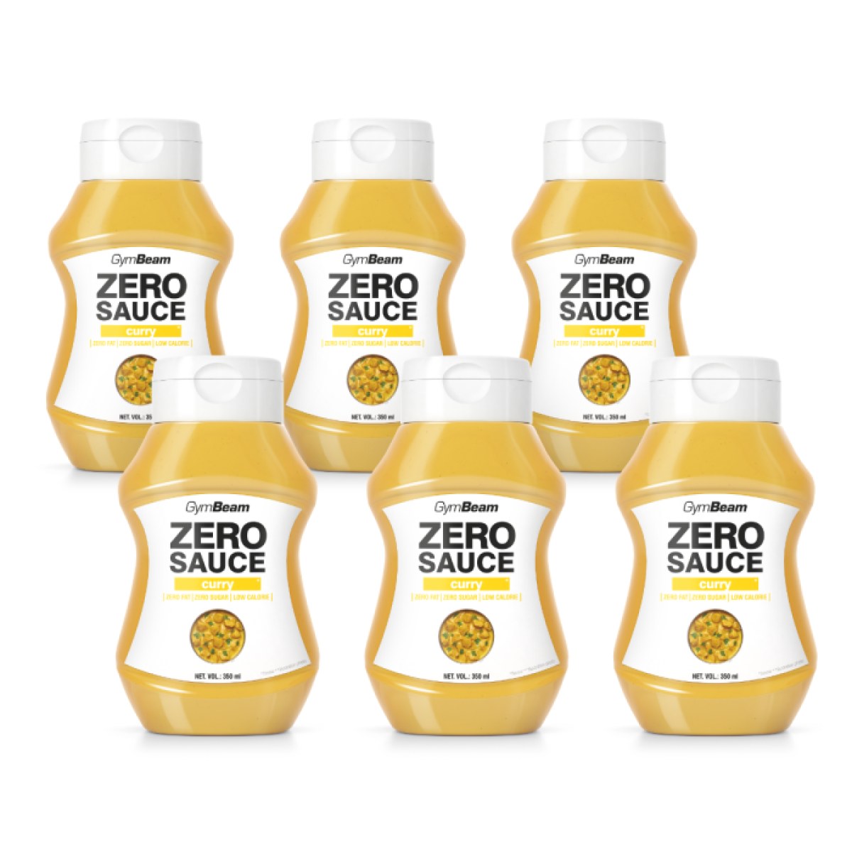 GymBeam ZERO OMÁČKA kari - Hmotnosť: 2,1 kg | Objem: 6 x 350 ml · záber 1
