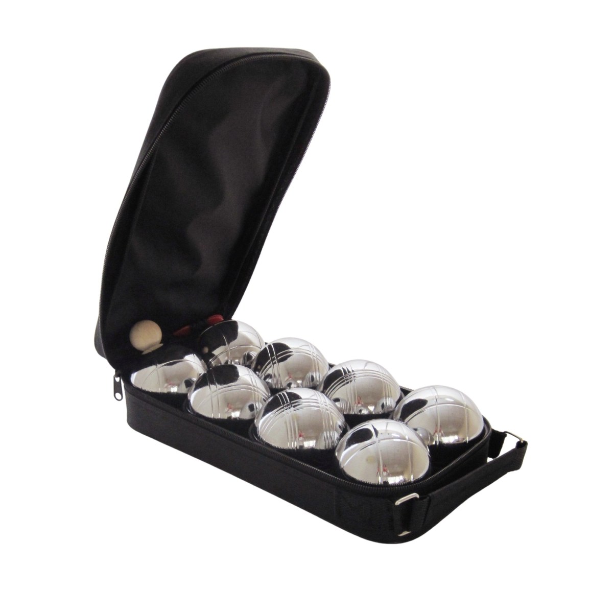 Petanque sada MASTER 8 chrómovaných gulí obal nylon · záber 1