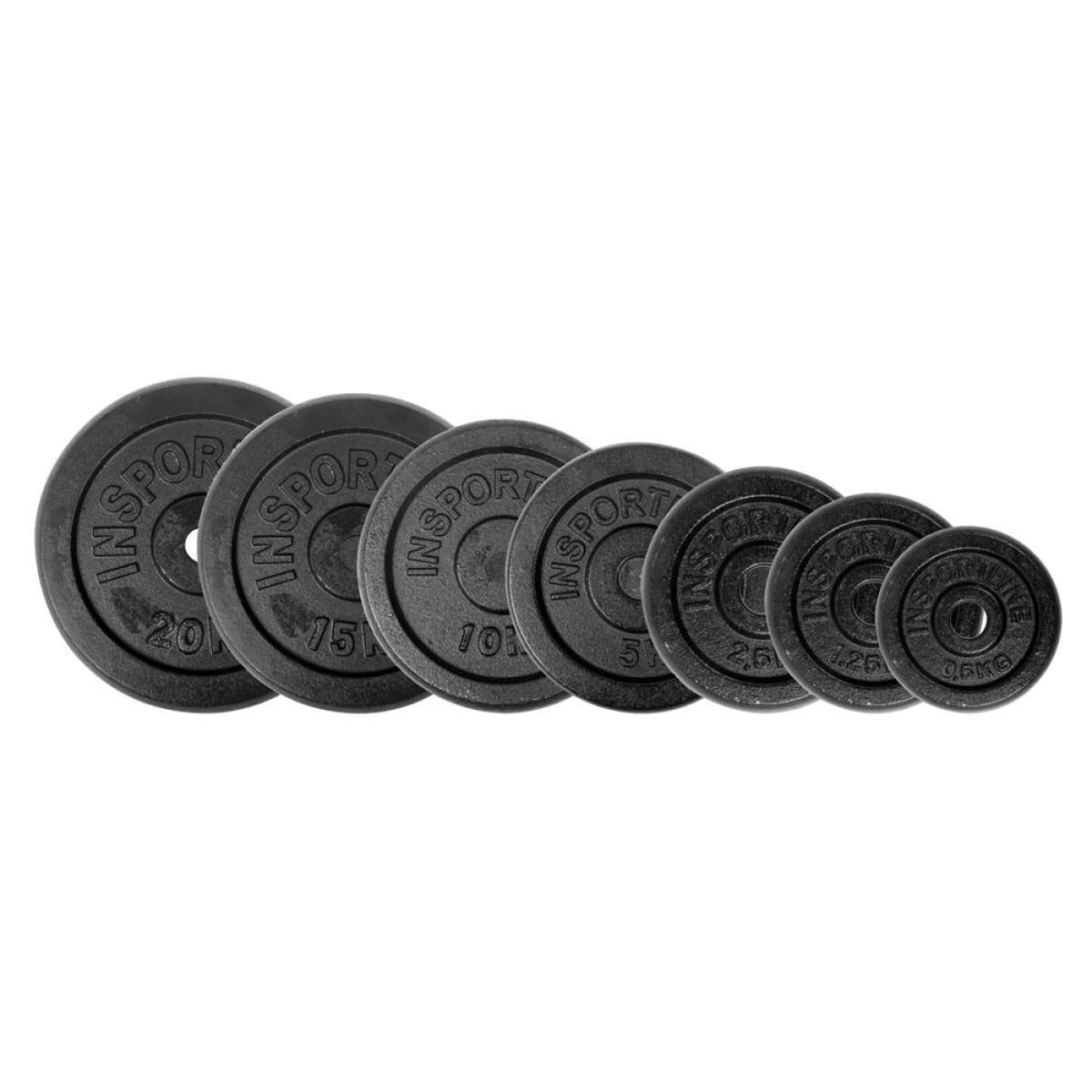 Súprava 2x7ks liatinových kotúčov inSPORTline CastCzech 2x 0,5-20 kg 30 mm · záber 1