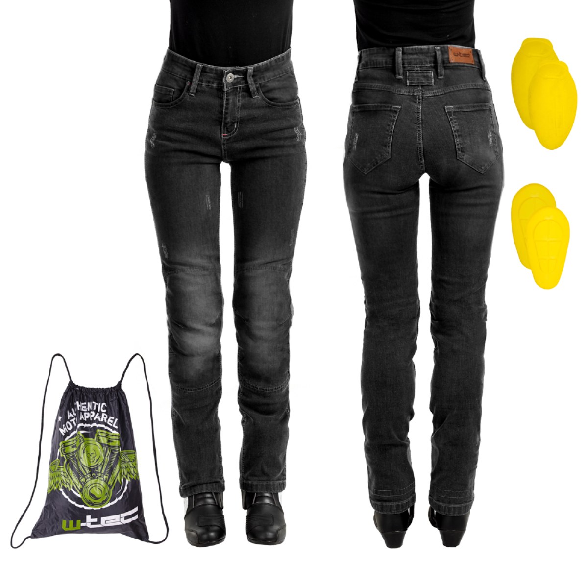 Dámske moto jeansy W-TEC Panimali - Veľkosť: M | Farba: Modrá · záber 2