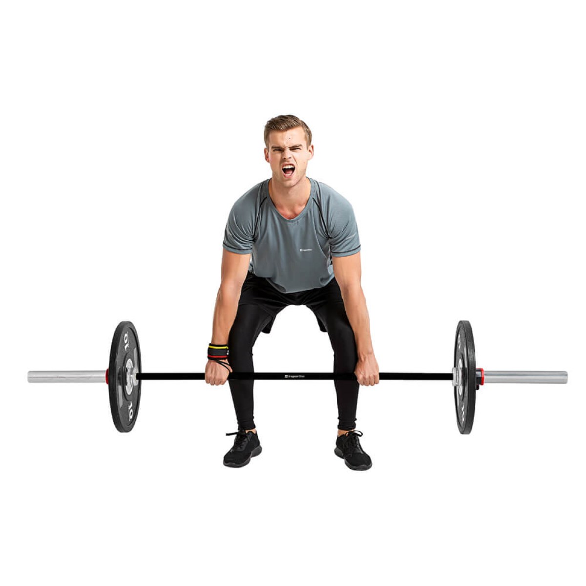 Vzpieračská tyč s ložiskami inSPORTline OLYMPIC OB-86 MTBH4 220cm/50mm • 20kg • do 450kg • bez objímok · záber 2