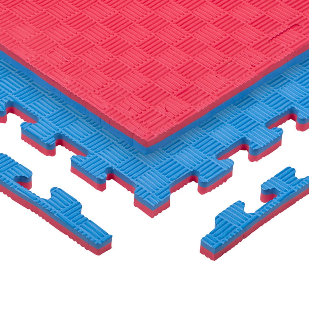 Puzzle tatami podložka inSPORTline Sazegul 100x100x2 cm - Farba: Modrá, Vzor 5 Prúžkov · záber 1