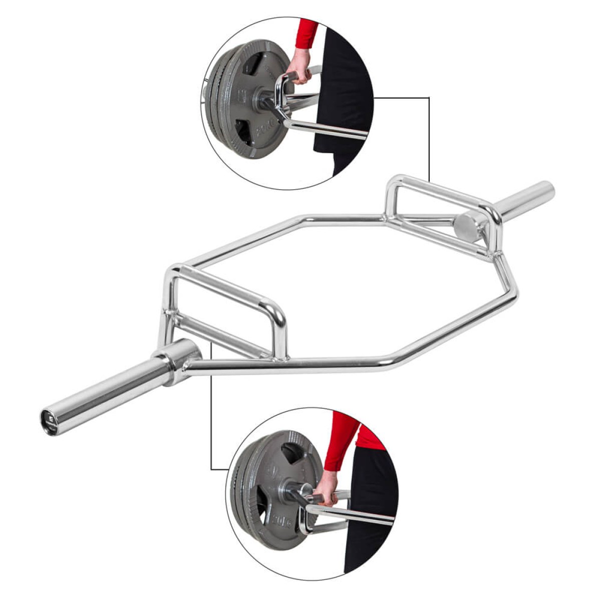 Hex olympijský hriadeľ inSPORTline Dedlif 140cm/50mm • 20kg • do 200kg • bez objímok · záber 4
