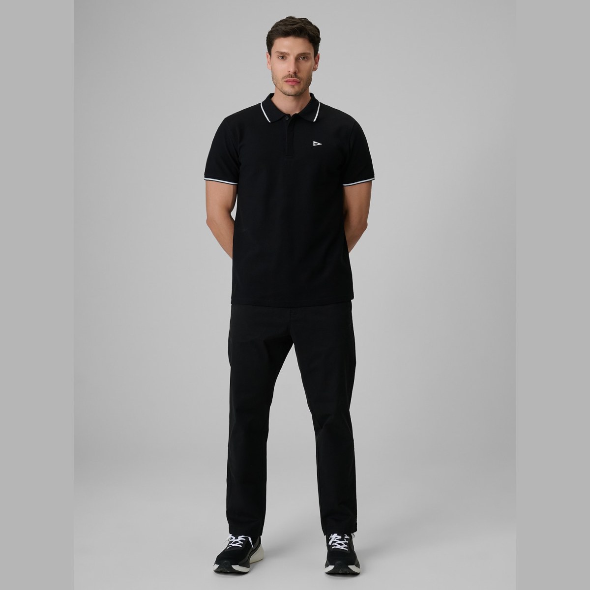 Polo tričko regular pánske - čierne · záber 4