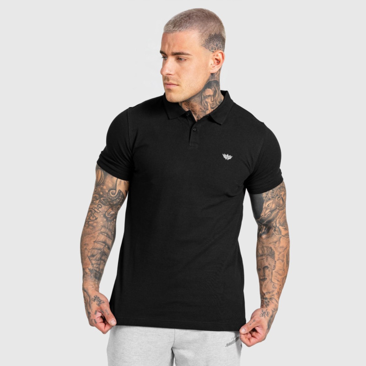 Pánske polo tričko Iron Aesthetics Smart, čierne · záber 4