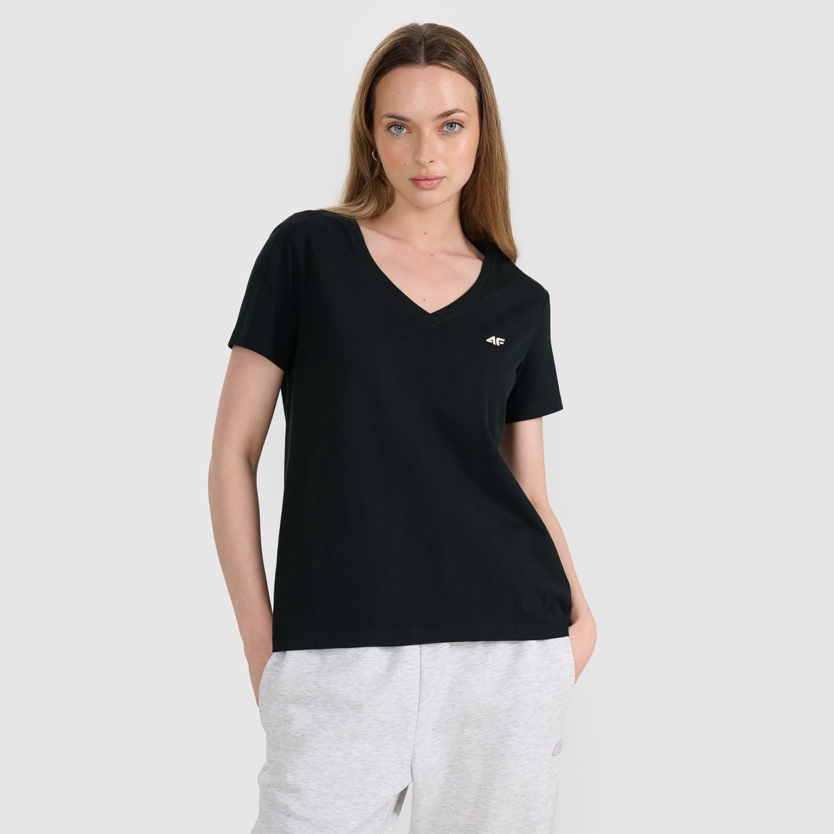 Dámske oversize hladké tričko - čierna · záber 1