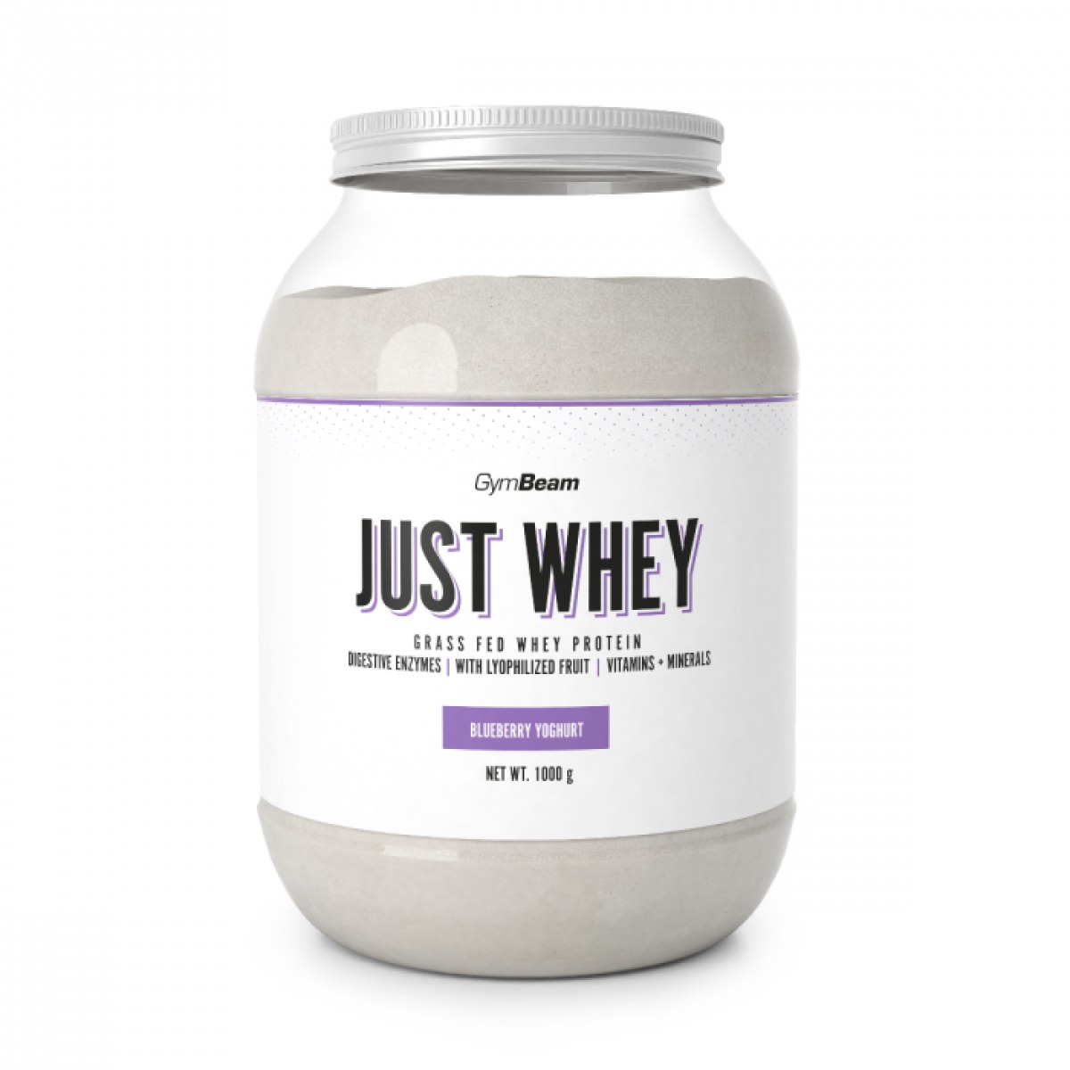 GymBeam Just Whey čučoriedkový jogurt - Príchuť: Čučoriedkový jogurt | Hmotnosť: 1 kg · záber 1