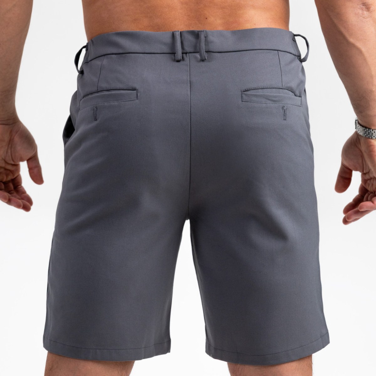 Pánske kraťasy Iron Aesthetics Chino Flex, sivé · záber 3