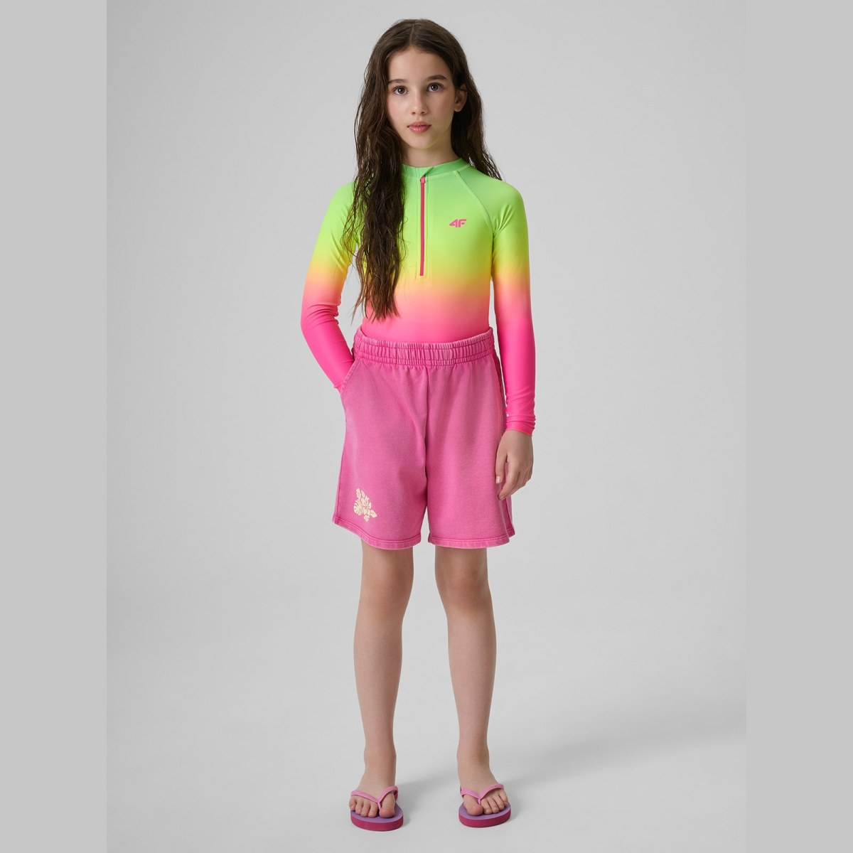 Dievčenské jednodielne plavky s ochranou UPF50+ - multicolor · záber 6