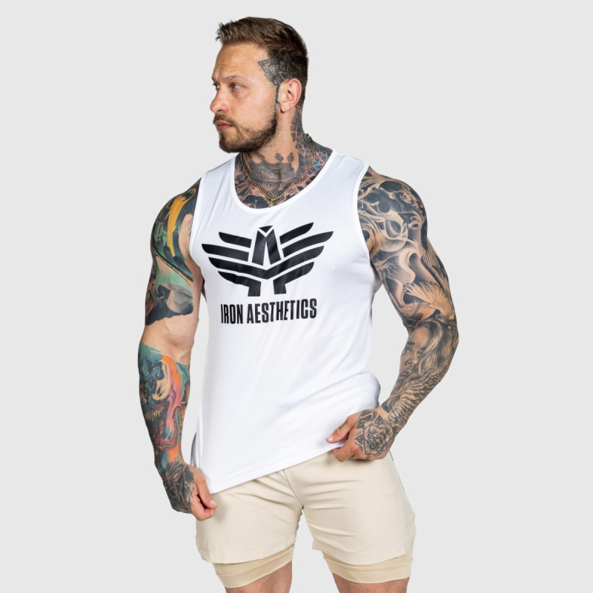 Športové tielko Iron Aesthetics Get Fit, biele · záber 1